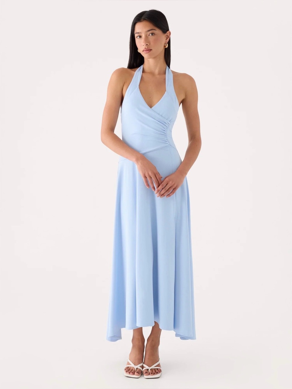 Peppermayo Light Blue Maxi Dress with Wrap Bodice